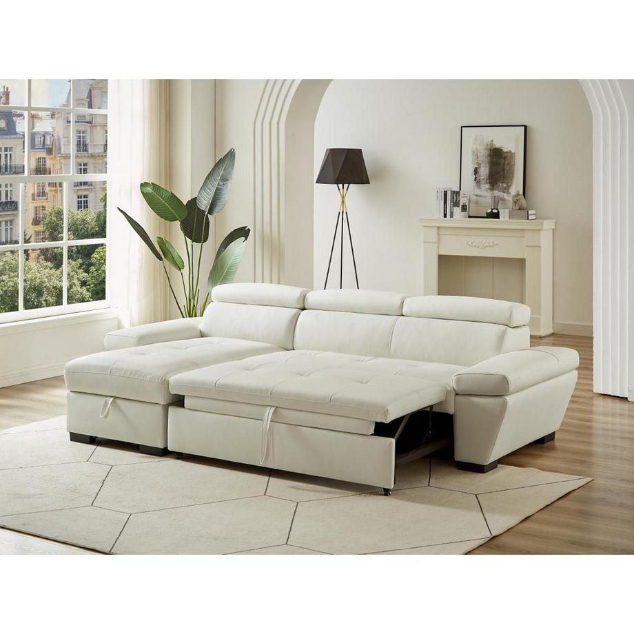 Vente-unique Ecksofa Leder mit Schlaffunktion Ecke Links JONOVA  