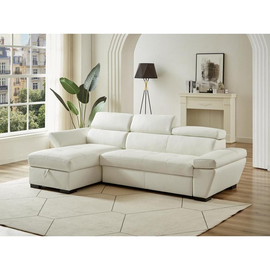 Vente-unique Ecksofa Leder mit Schlaffunktion Ecke Links JONOVA  