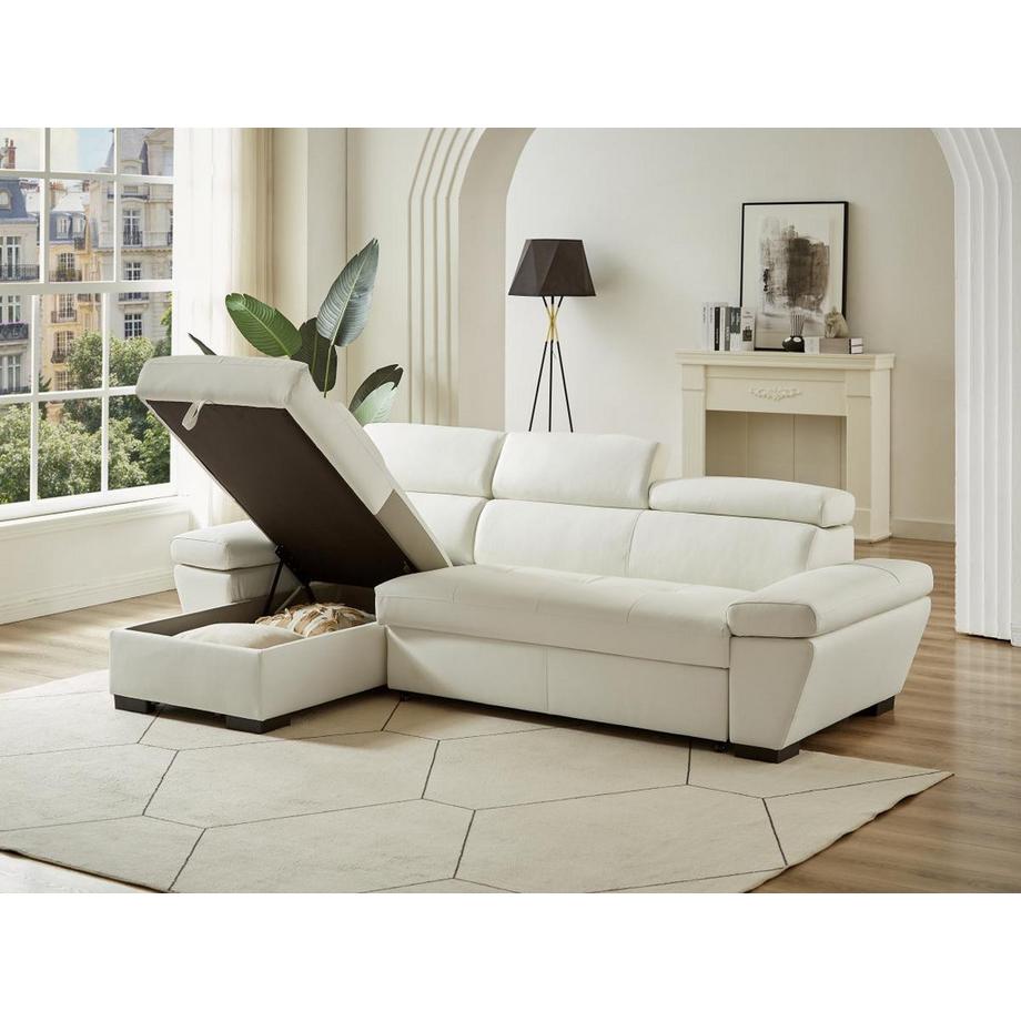 Vente-unique Ecksofa Leder mit Schlaffunktion Ecke Links JONOVA  