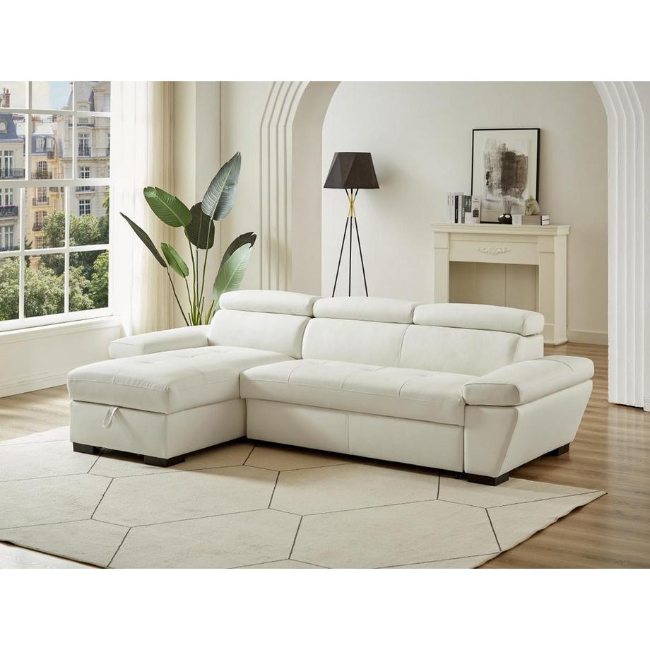 Vente-unique Ecksofa Leder mit Schlaffunktion Ecke Links JONOVA  