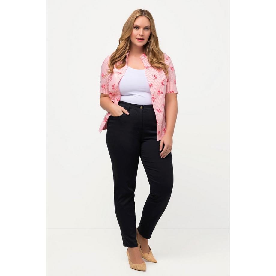 Ulla Popken Sophie Slim Fit Ricamato Pantaloni 5 Tasche  