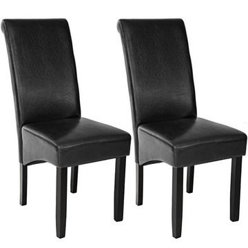 Lot de 2 chaises aspect cuir