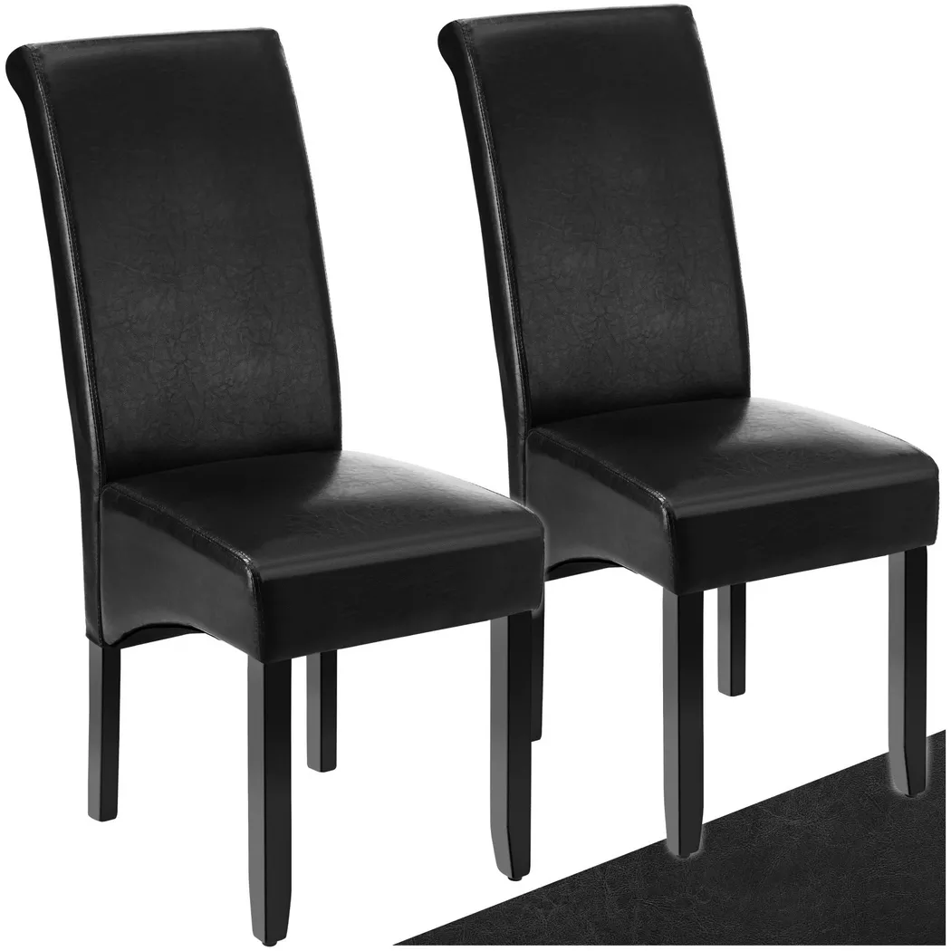 Tectake - Silla de comedor ergonómica, La silla es de calidad superior y el acabado excelente, Forma ergonómica para comodidad óptima incluso durante largo tiempo, Patas de madera maciza, lacadas en