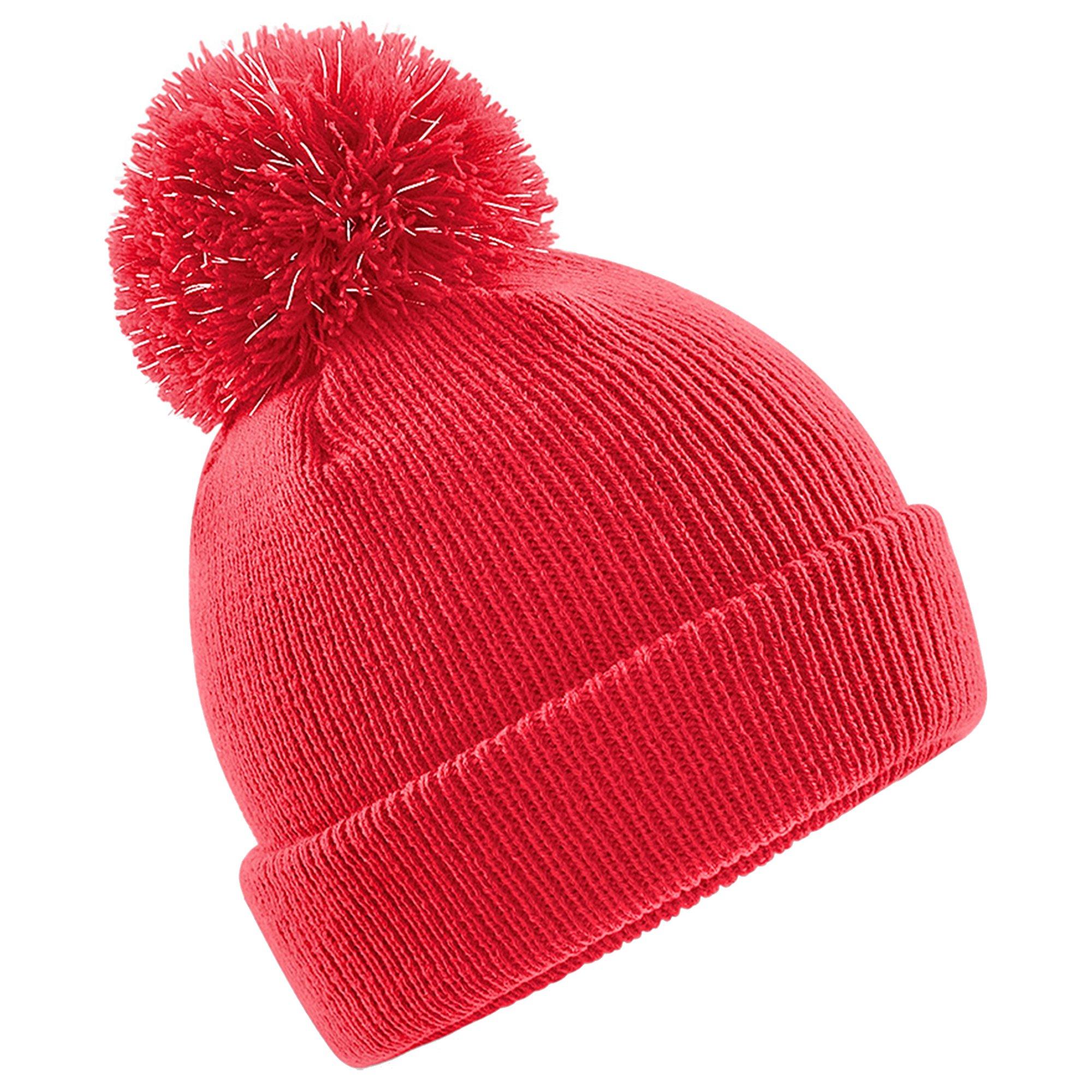 Image of Reflective Beanie Mit Bommel Jungen Rot Bunt ONE SIZE