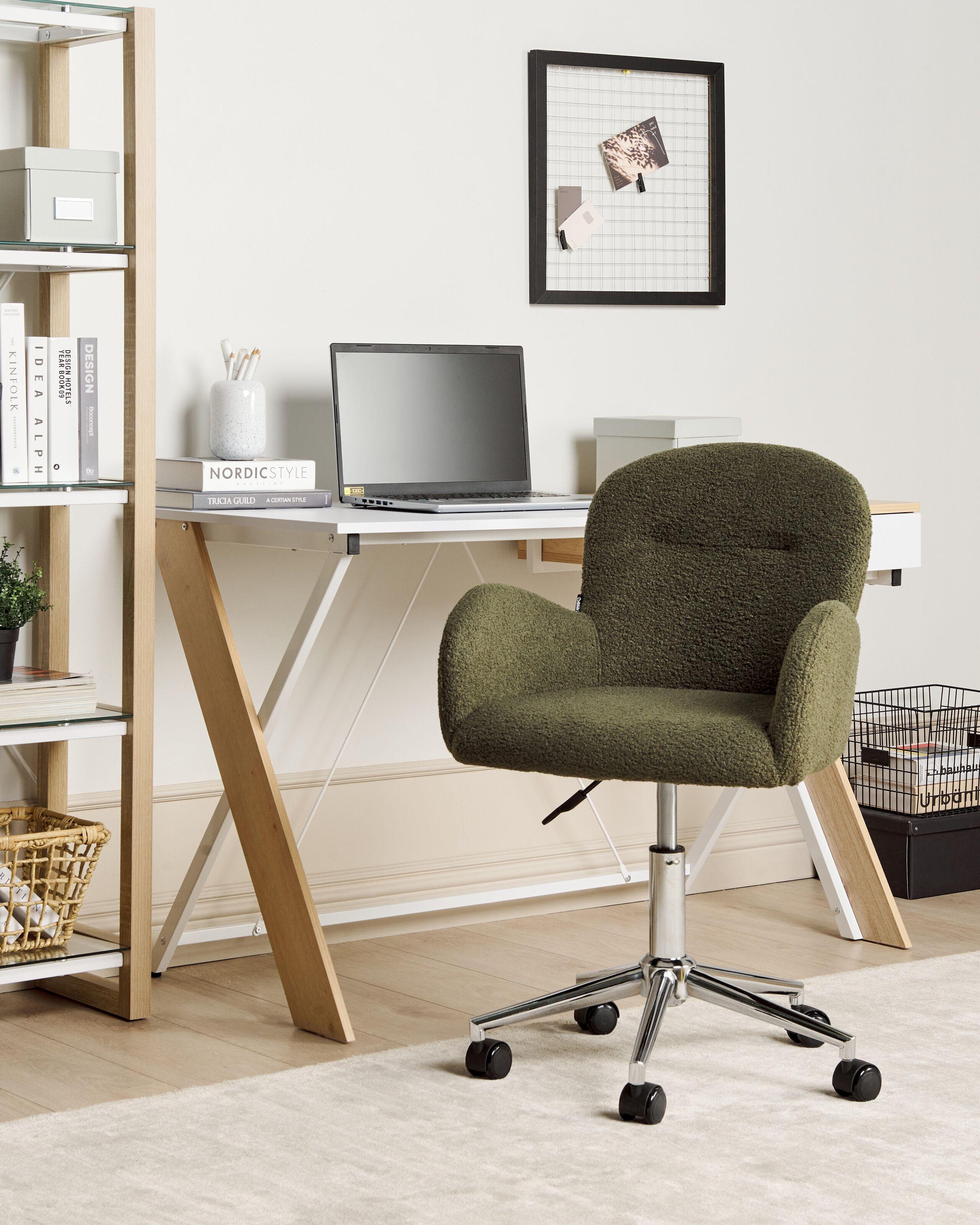 Beliani Chaise de bureau en Bouclé Rétro PRIDDY  