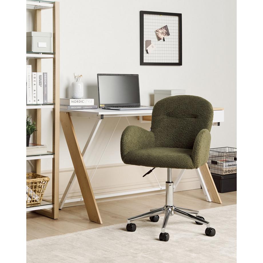 Beliani Chaise de bureau en Bouclé Rétro PRIDDY  