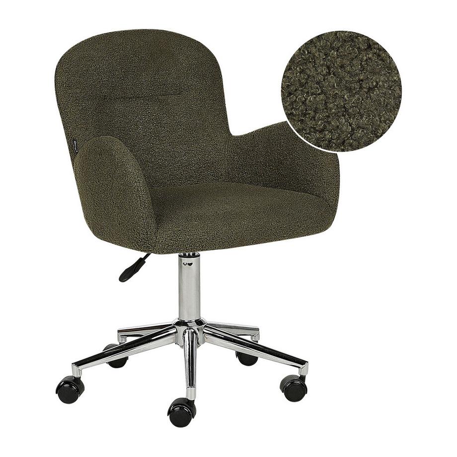 Beliani Chaise de bureau en Bouclé Rétro PRIDDY  