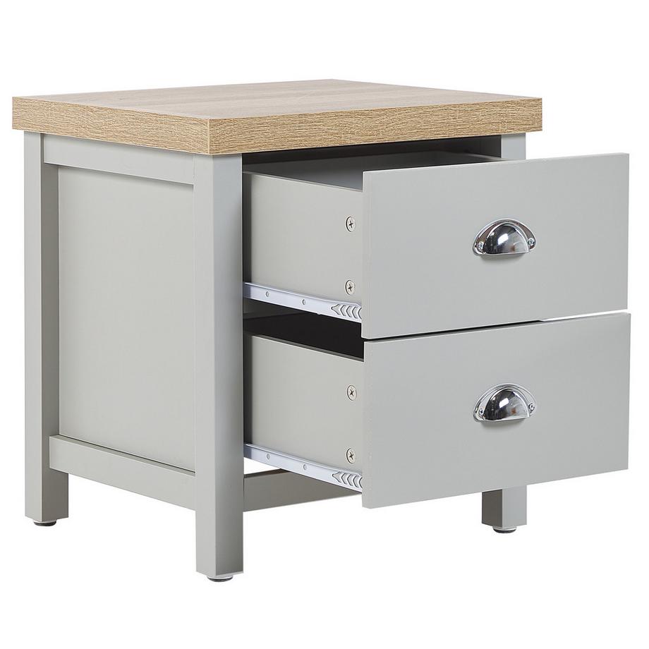 Beliani Nachttisch mit 2 Schubladen aus Faserplatte Klassisch CLIO  