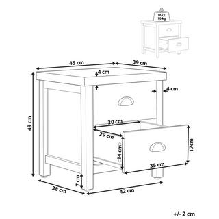 Beliani Comodino 2 cassetti en Pannello di fibre (LDF) Classico CLIO  