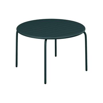 Gartentisch rund - D. 110 cm - Metall - Tannengrün - MIRMANDE von MYLIA