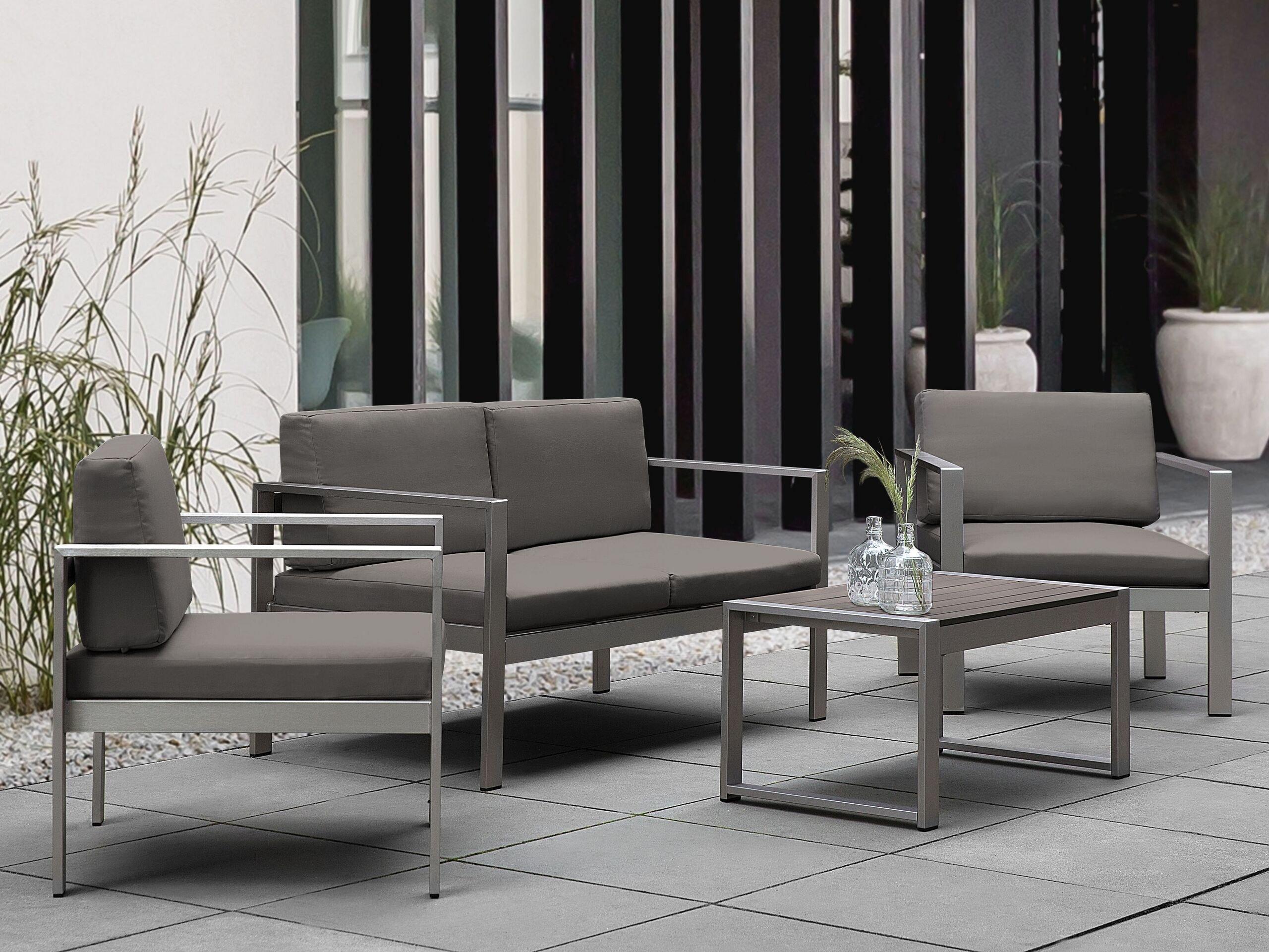 Beliani Lounge Set mit Tisch aus Aluminium Industriell SALERNO  