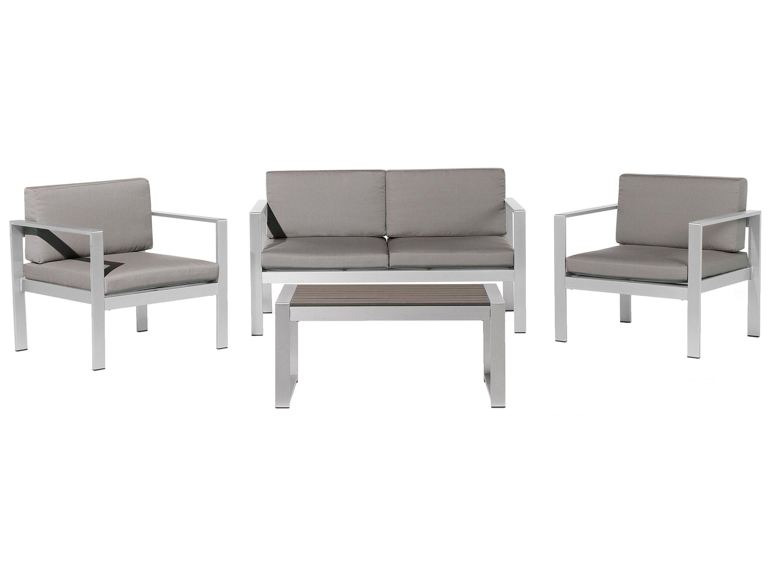 Beliani Lounge Set mit Tisch aus Aluminium Industriell SALERNO  