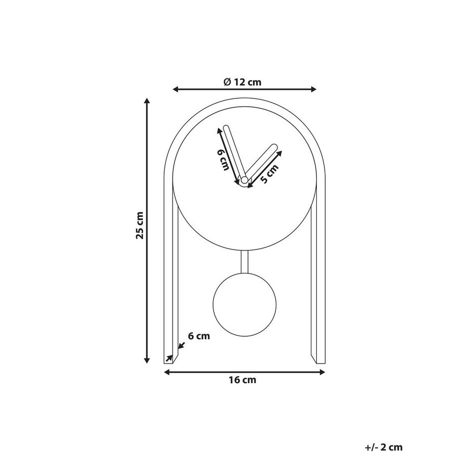 Beliani Orologio en Fibra a media densità (MDF) Retrò BLATTEN  