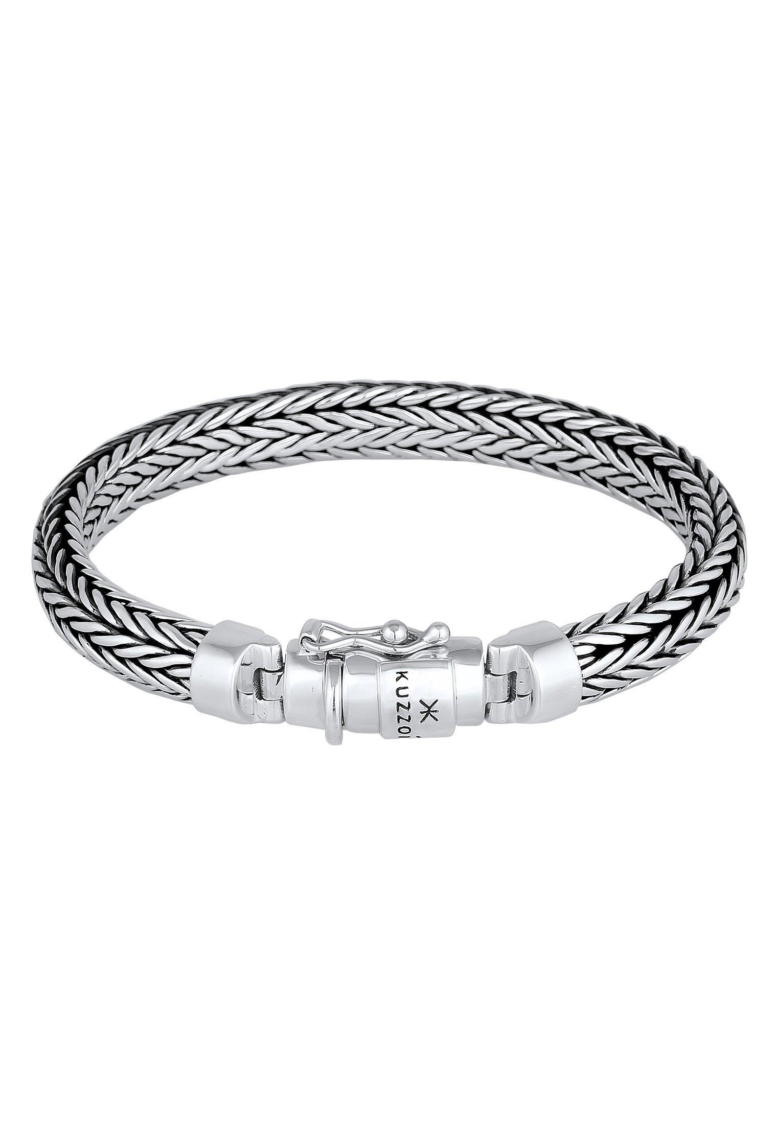 Image of Armband Zopfglieder Kastenverschluss Damen Silber 21cm