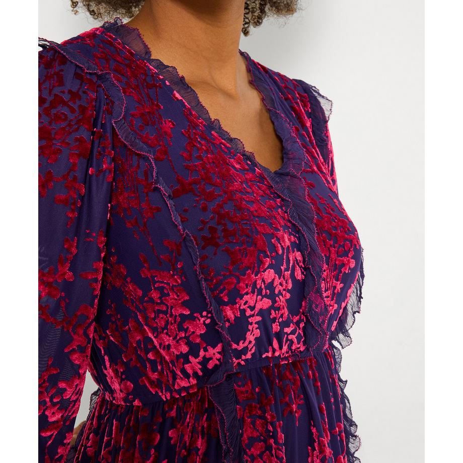 Joe Browns Abito Tunica Devoré Maniche a Palloncino  