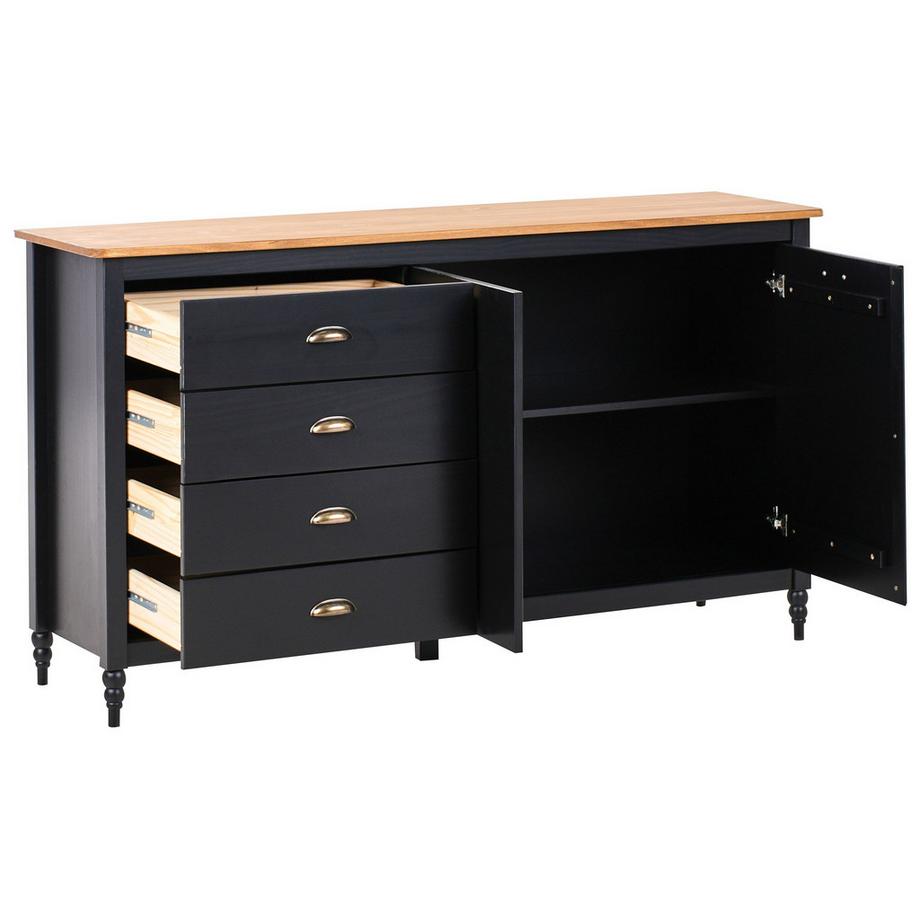 Beliani Sideboard mit 2 Türen aus Kiefernholz Skandinavisch SHILLINGTON  