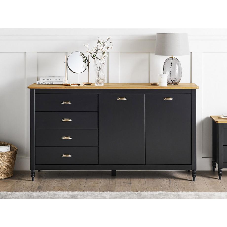 Beliani Sideboard mit 2 Türen aus Kiefernholz Skandinavisch SHILLINGTON  