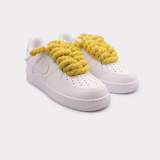 NIKE  Air Force 1 White - Rope Lace Yellow 