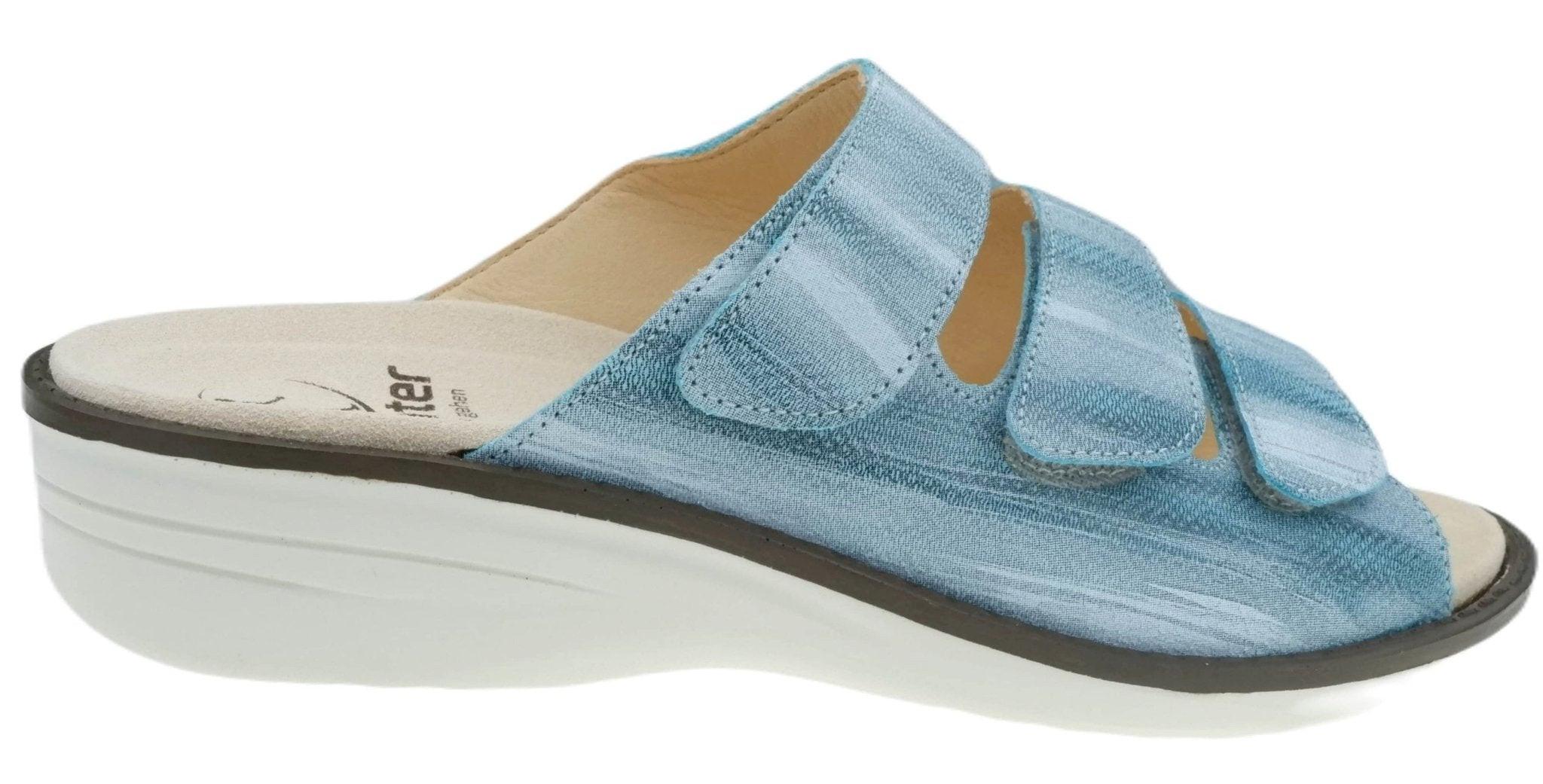 Image of Hera - Leder Sandale Damen Blau 37
