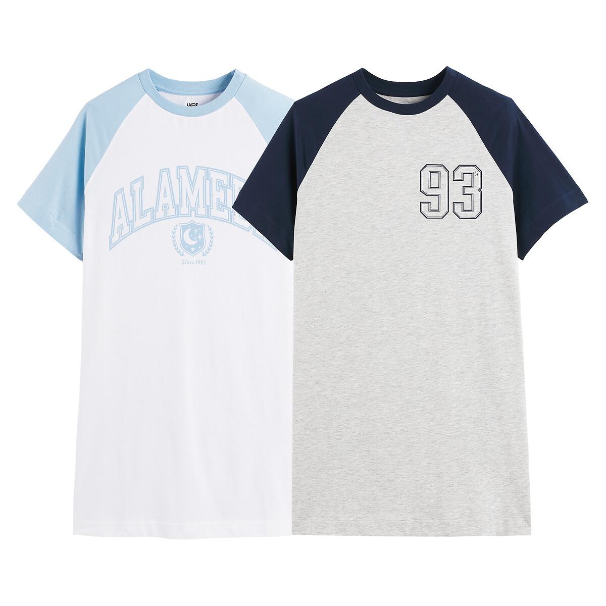 Image of 2er-pack Nachthemden Mit Campusmotiv Damen Grau 14A