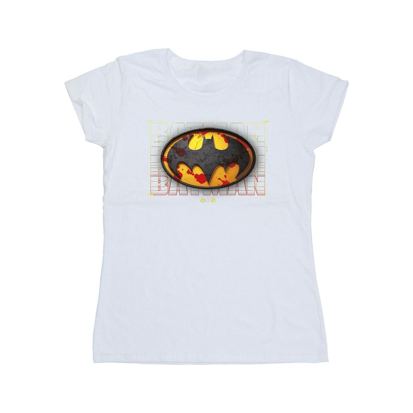 Image of The Flash Batman Red Splatter Tshirt Damen Weiss XL