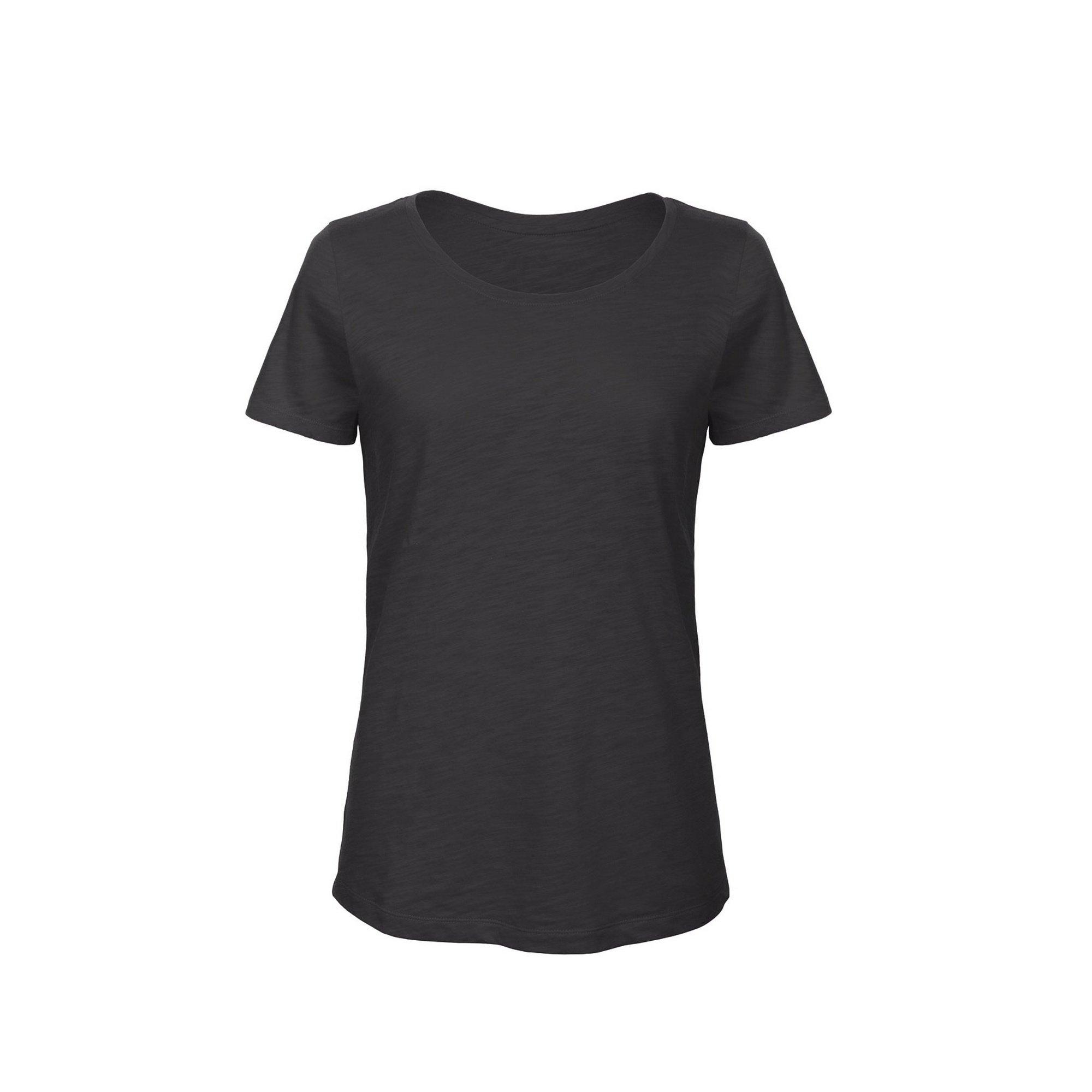 Image of B&c Favourite Slub Tshirt, Organische Damen Schwarz L