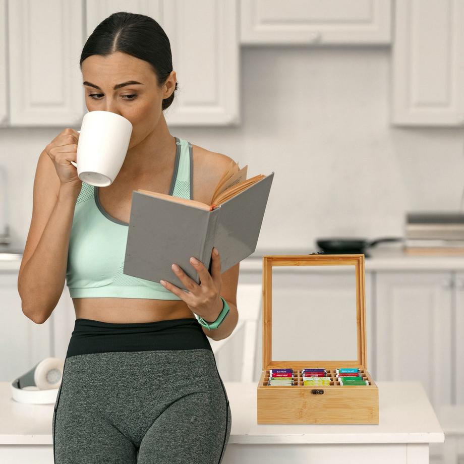 B2X Bambus-Teebox mit 12 Fächern  