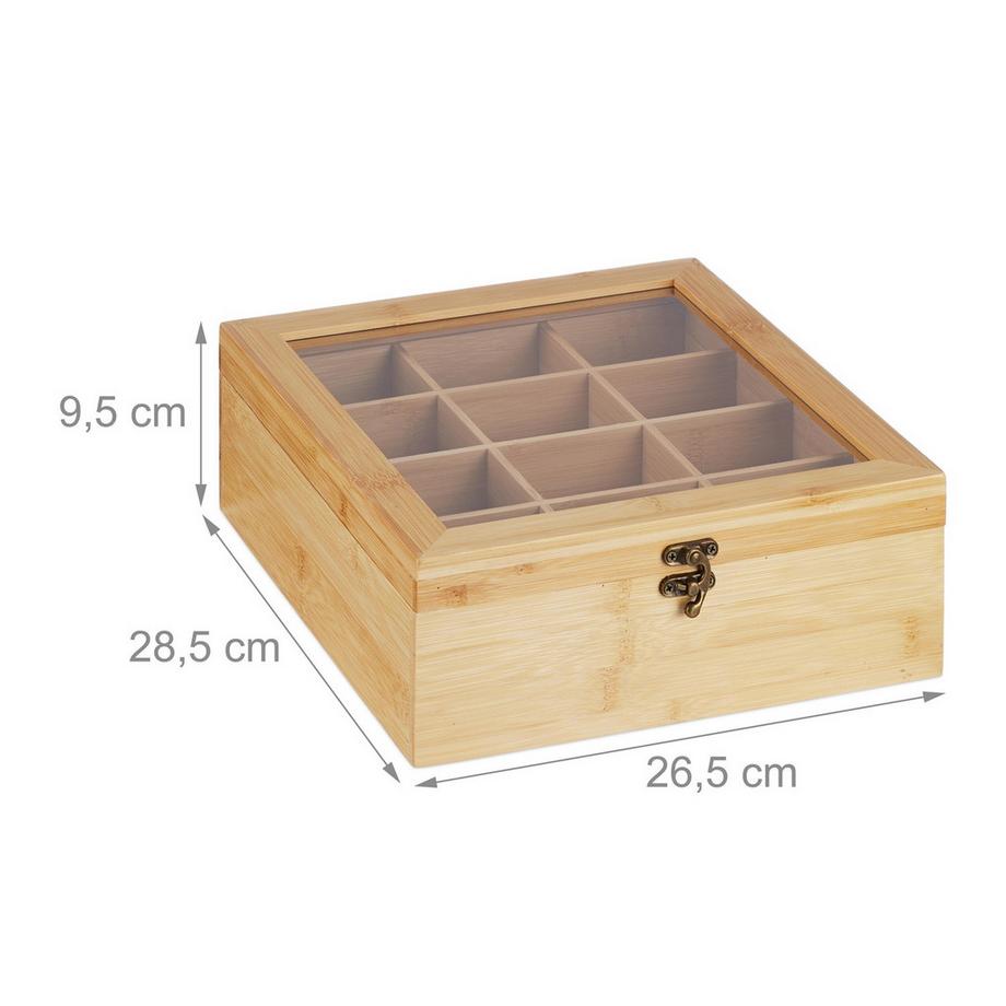 B2X Bambus-Teebox mit 12 Fächern  