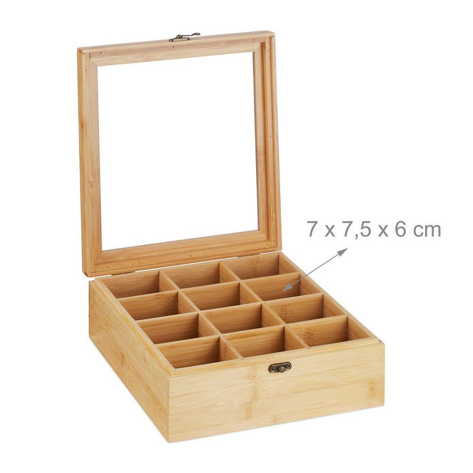 B2X Bambus-Teebox mit 12 Fächern  
