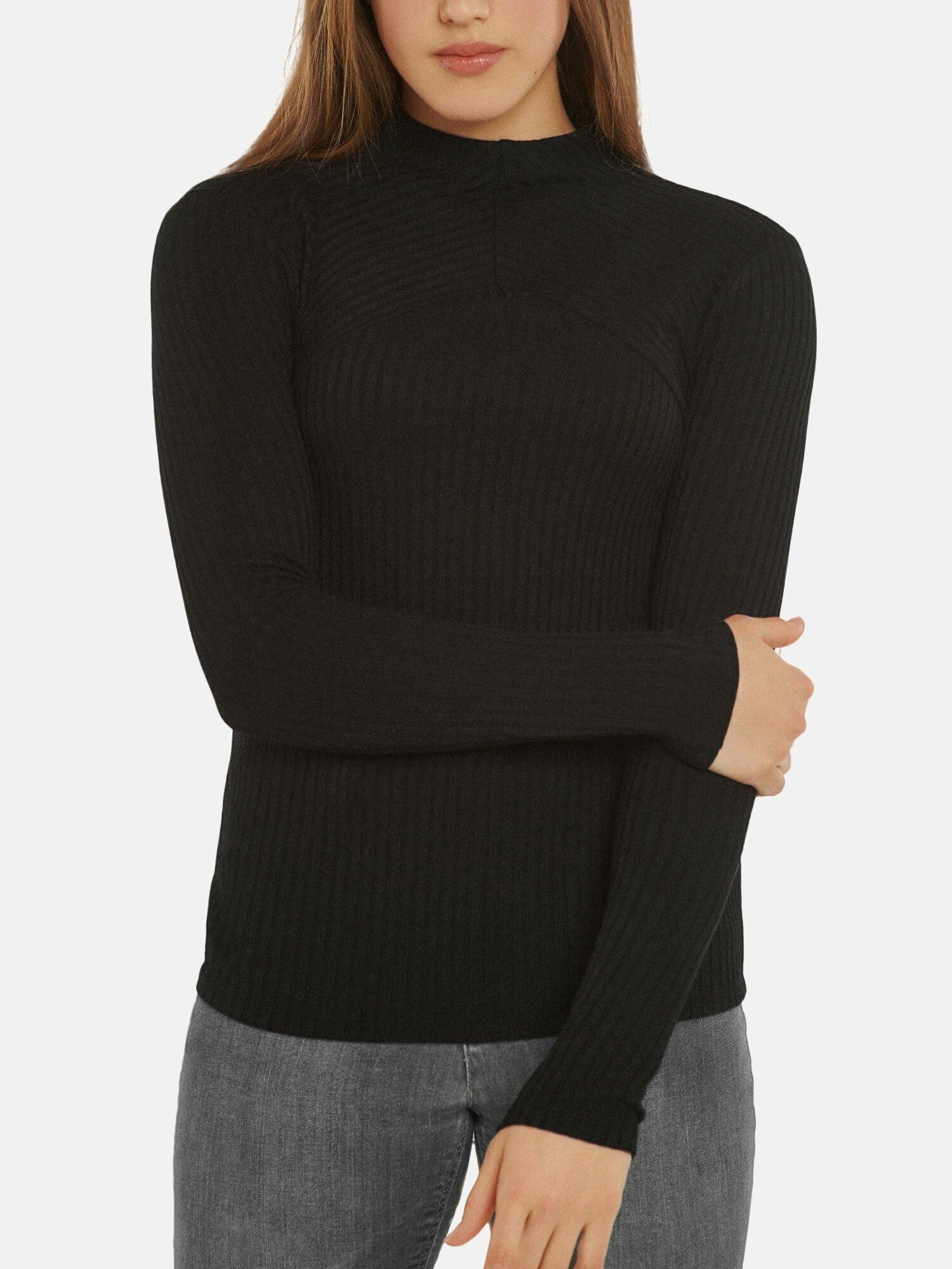 Image of Langärmeliges Oberteil Mit Hohem Halsausschnitt Cosy Damen Schwarz M