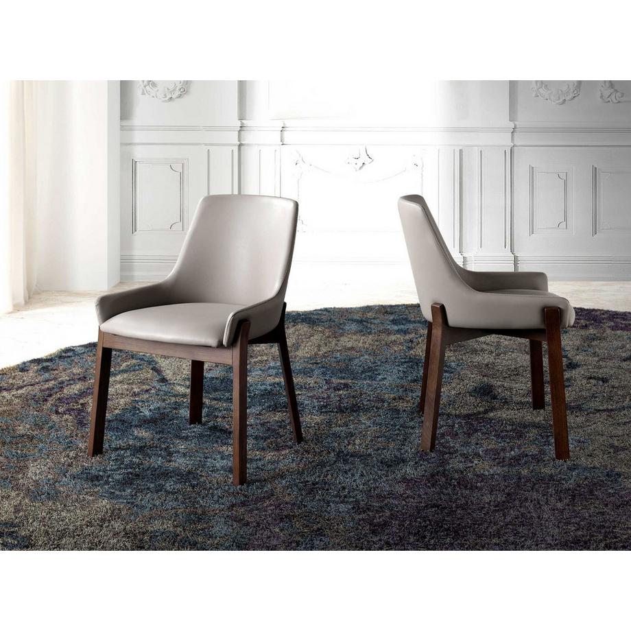 ANGEL CERDA Chaise en similicuir vison foncé  