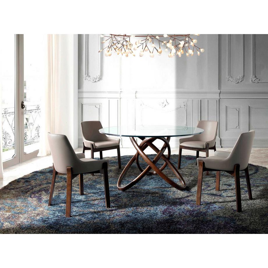 ANGEL CERDA Chaise en similicuir vison foncé  