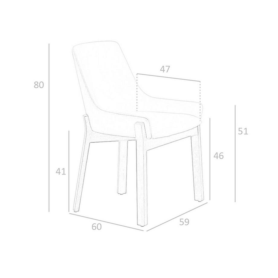 ANGEL CERDA Chaise en similicuir vison foncé  