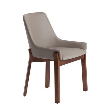 Chaise en similicuir vison foncé