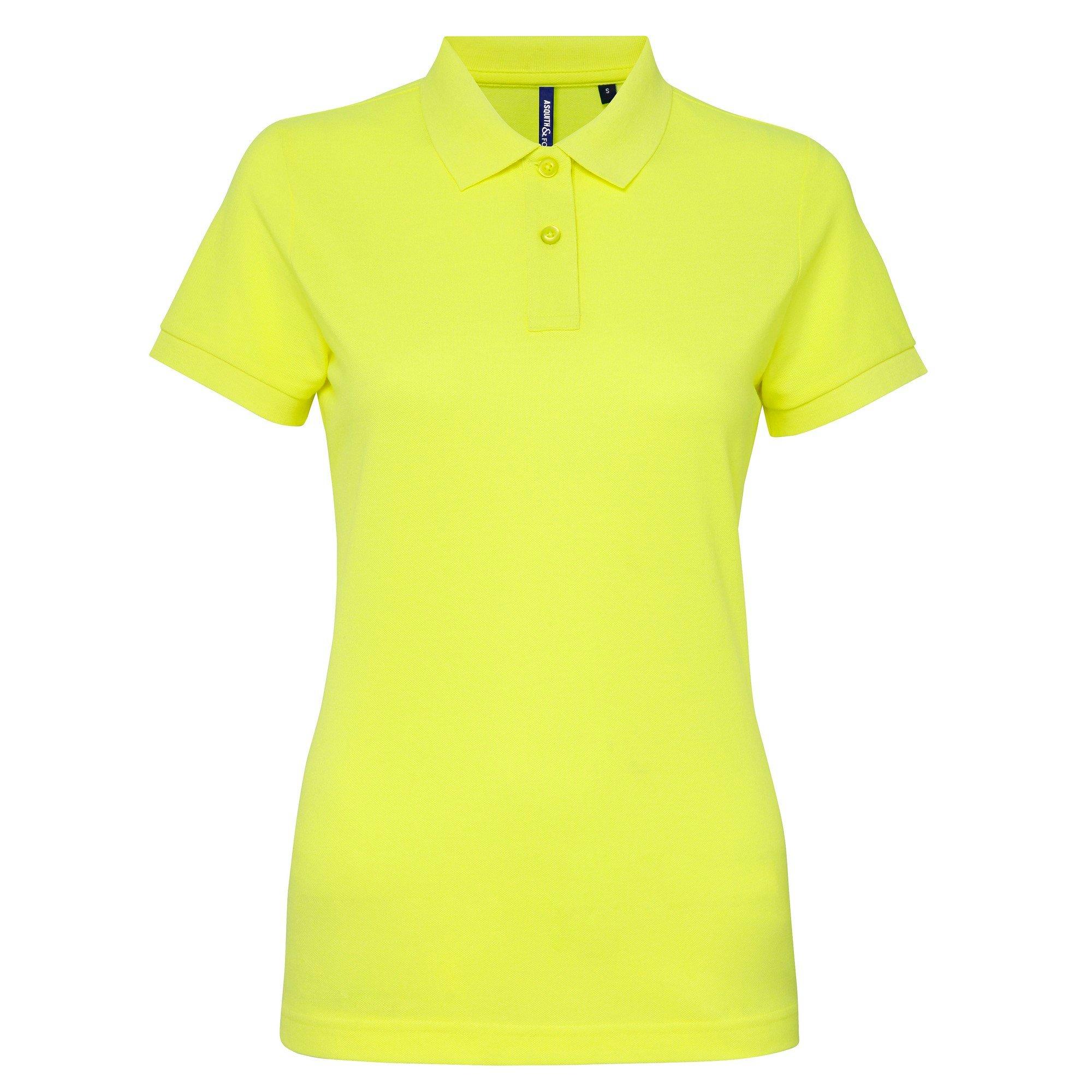 Image of Kurzarm Performance Blend Polo Shirt Damen Gelb XS