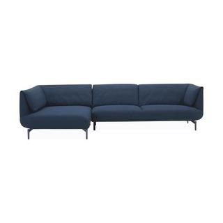 Vente-unique Ecksofa - Ecke links - Stoff - Blau - ANGELINA  