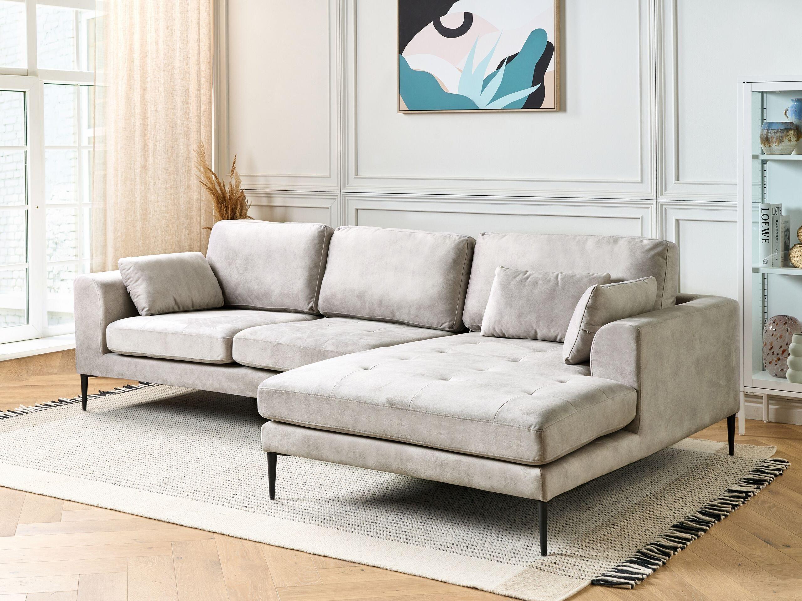 Beliani Ecksofa aus Samtstoff Modern FLAM  