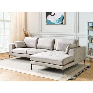 Beliani Ecksofa aus Samtstoff Modern FLAM  