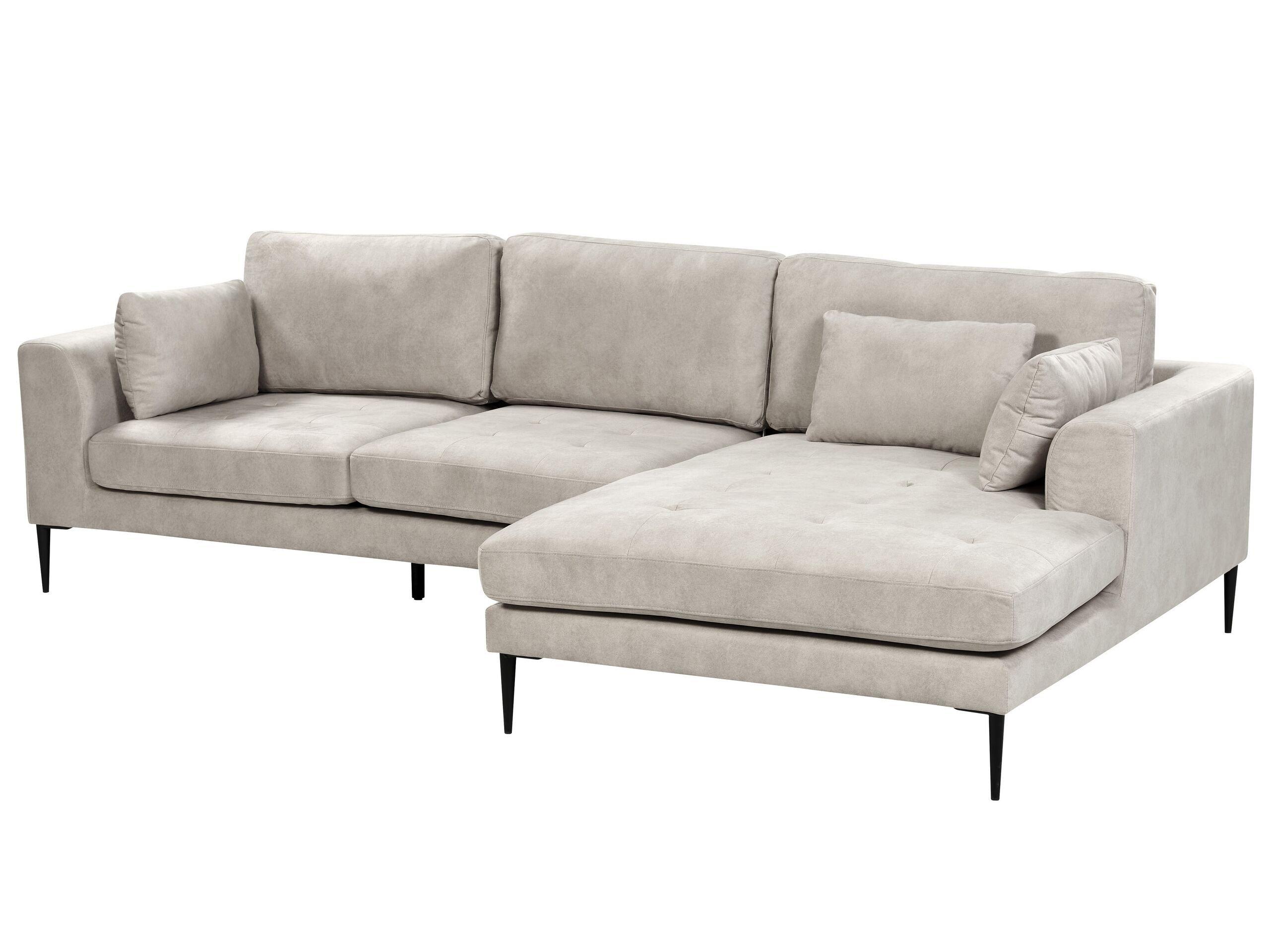 Beliani Ecksofa aus Samtstoff Modern FLAM  