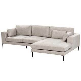 Beliani Ecksofa aus Samtstoff Modern FLAM  