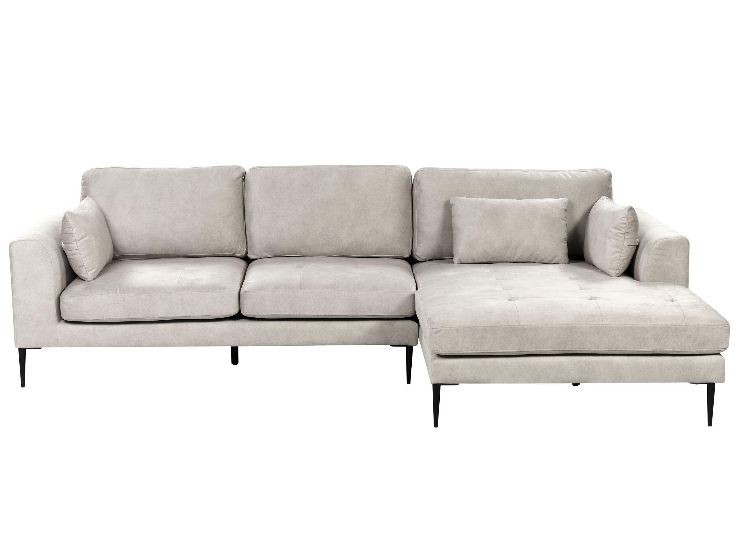 Beliani Ecksofa aus Samtstoff Modern FLAM  