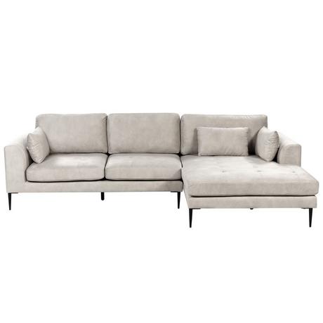 Beliani Ecksofa aus Samtstoff Modern FLAM  