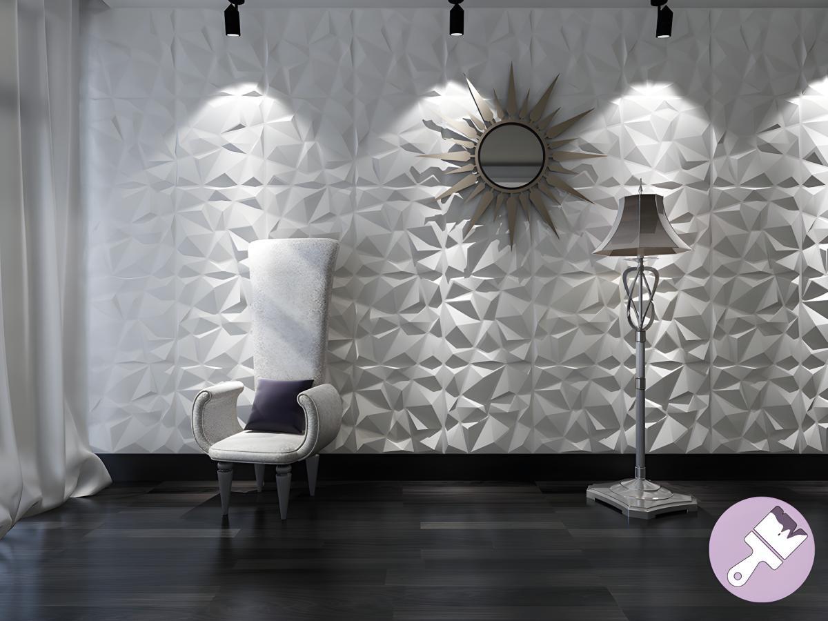 Vente-unique Panneau mural 3D à  peindre pack de 3m² lot de pièces ANGLY  