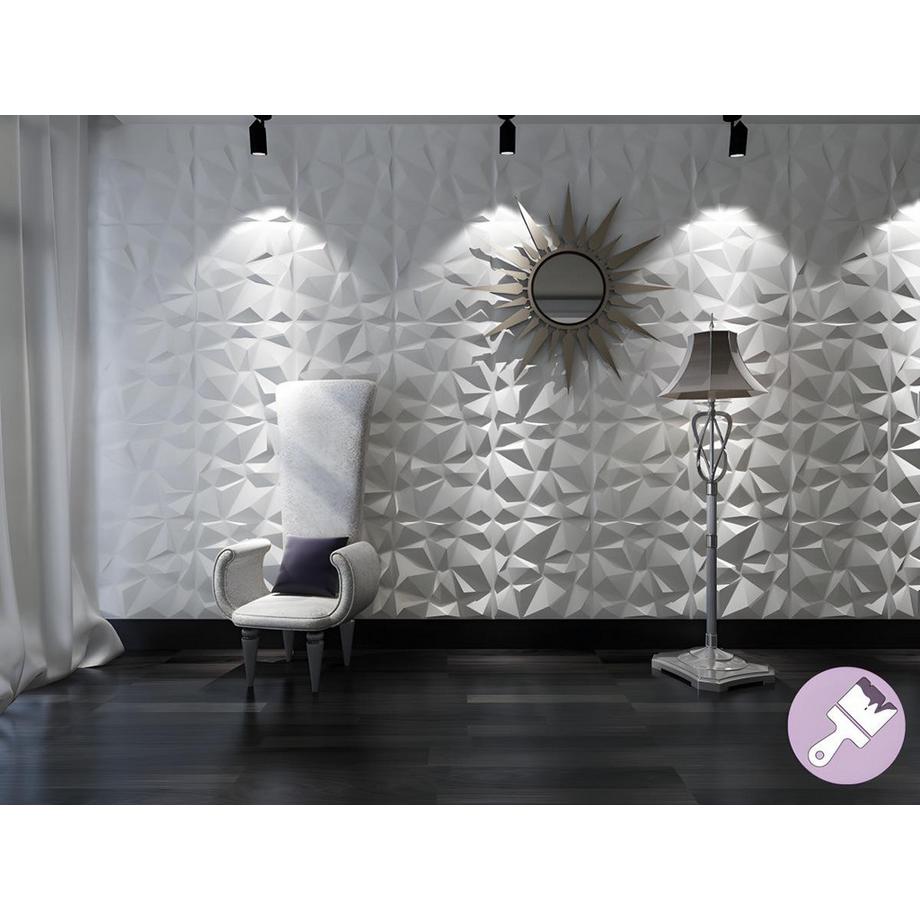 Vente-unique Pannello da parete 3D ANGLY da dipingere Confezione da 3 m² Lotto da pezzi  