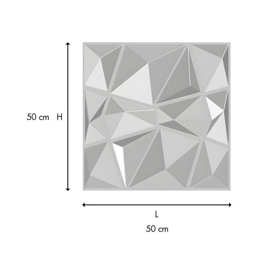 Vente-unique Pannello da parete 3D ANGLY da dipingere Confezione da 3 m² Lotto da pezzi  