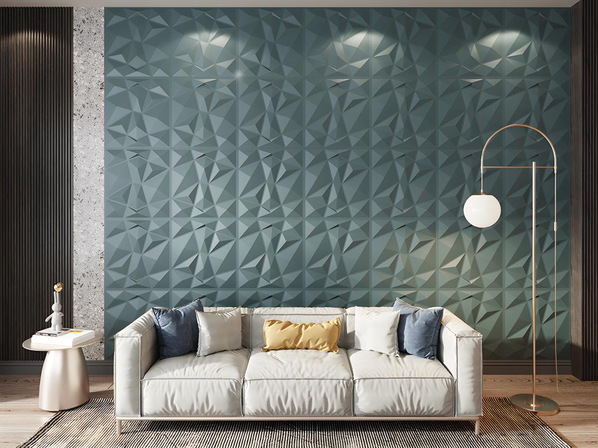 Vente-unique Panneau mural 3D à  peindre pack de 3m² lot de pièces ANGLY  