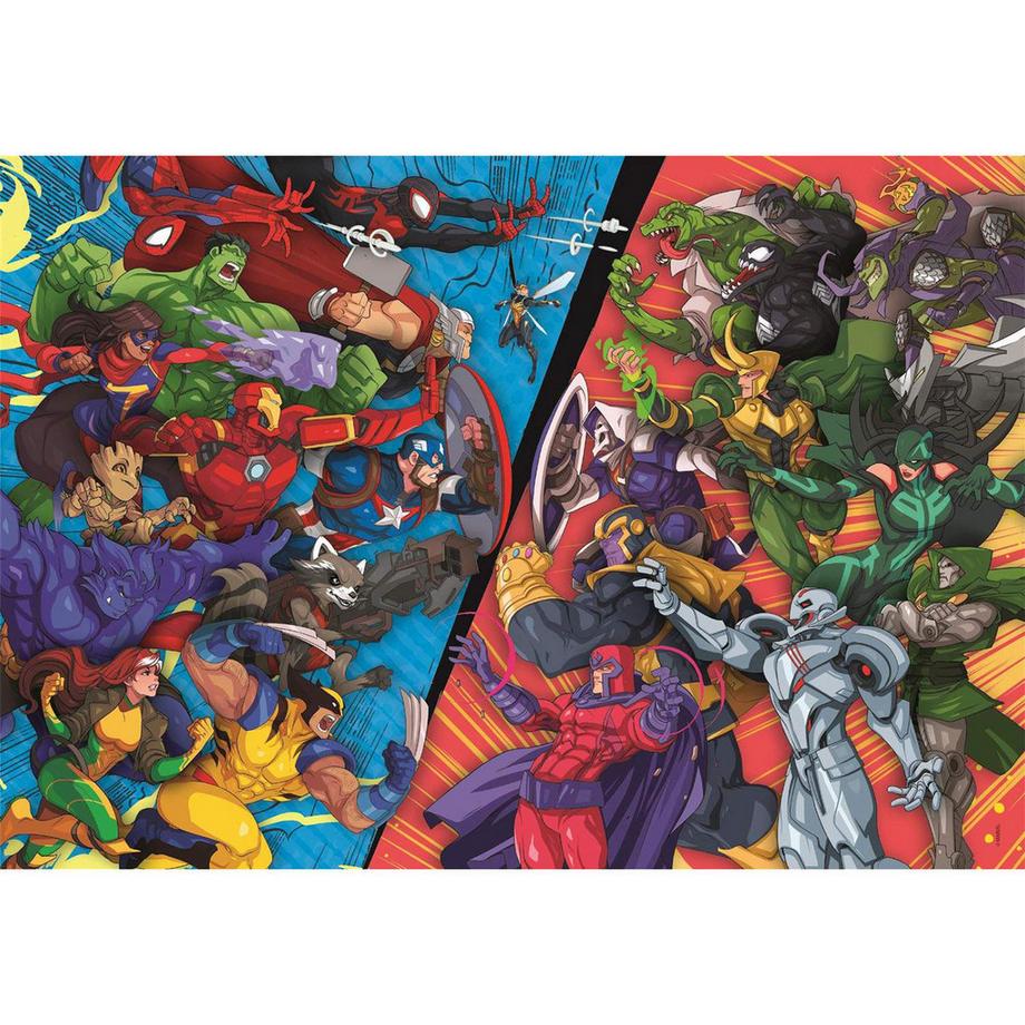 Puzzle da 104 pezzi Marvel Heroes VS Villains