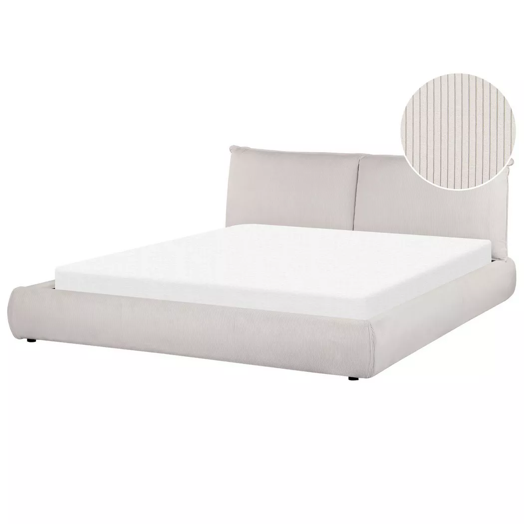 Beliani - Wasserbett aus Cord  VINAY, Baumnuss