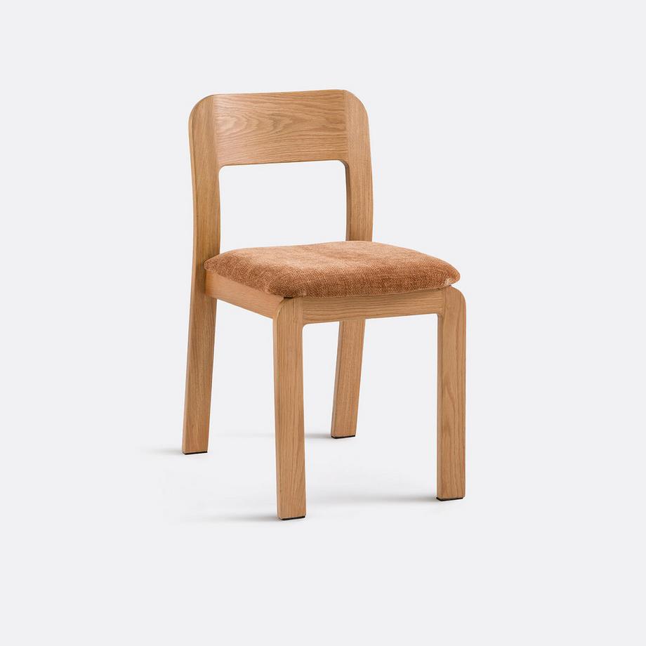 Chaise rembourrée en chêne massif