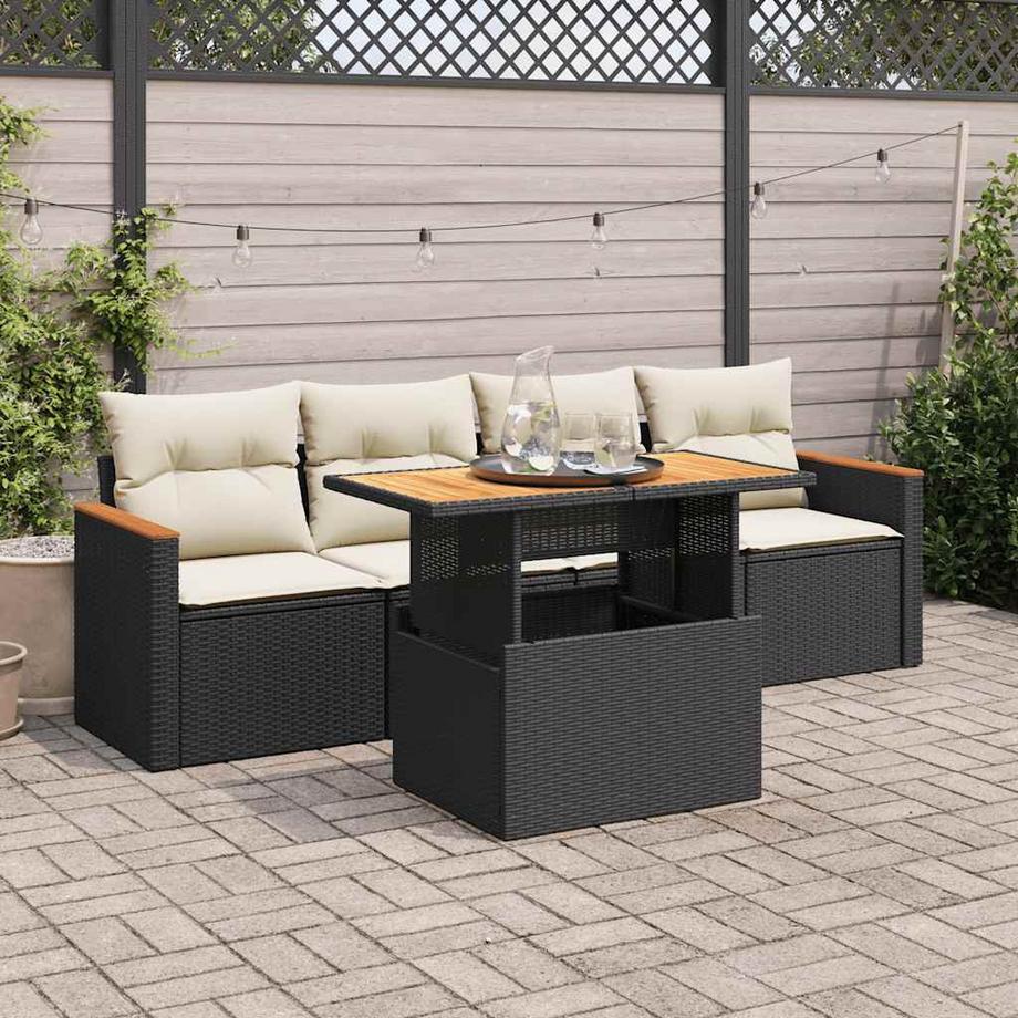 VidaXL set divano da giardino Polirattan  